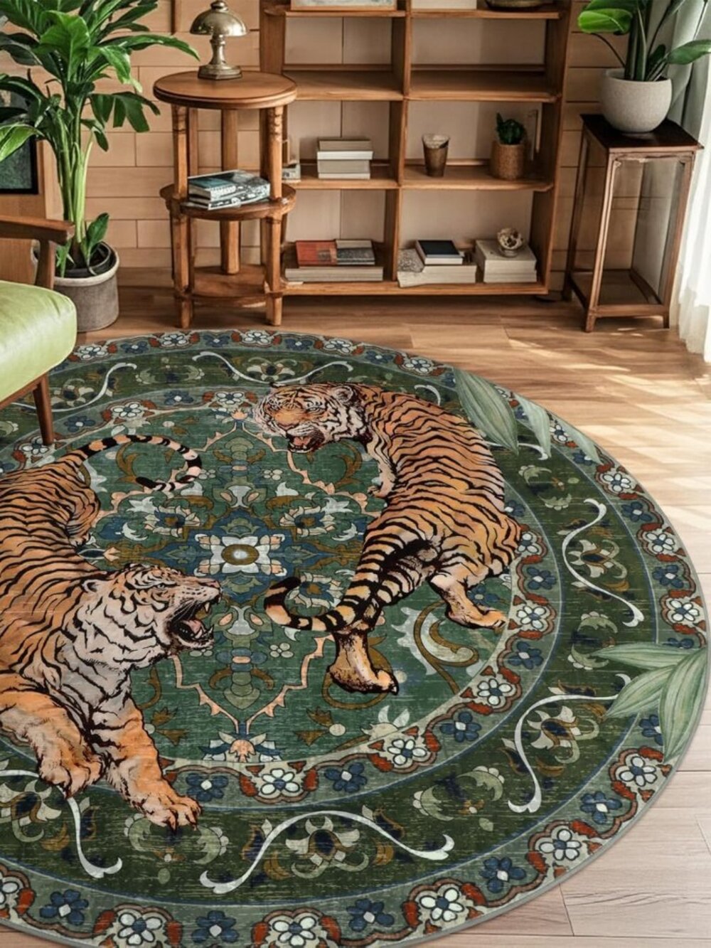 Tiger Round Area Rug